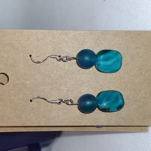 Dark Turquoise Dangle Earrings
